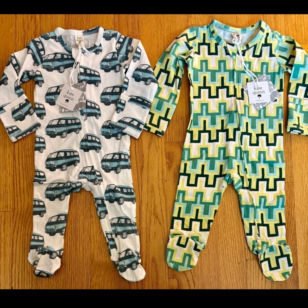 Kate Quinn Organic Cotton baby pajamas NWT 6/9 mo
